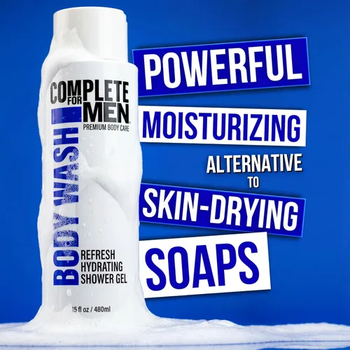 Vista 3 de Gel de ducha hidratante para hombres: Gel de baño para hombre sin sulfato, gel de ducha natural - Gel de ducha hidratante para todo