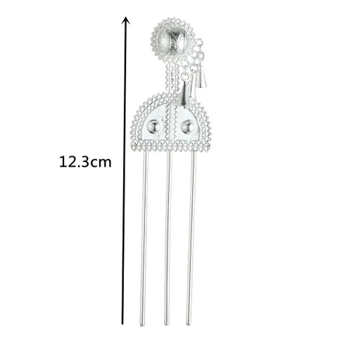 Vista 2 de Horquilla etíope Habasha Joyas Color Plata Peines para el pelo África Horquilla Eritrea Kenia Hair Sticks para las mujeres