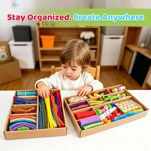 Vista 6 de Kit de Arte y Manualidades de Kid Made Modern – Un DIY de 1.7 kg de Suministros y Materiales de Manualidades para Proyectos Artísticos Creativos Kit