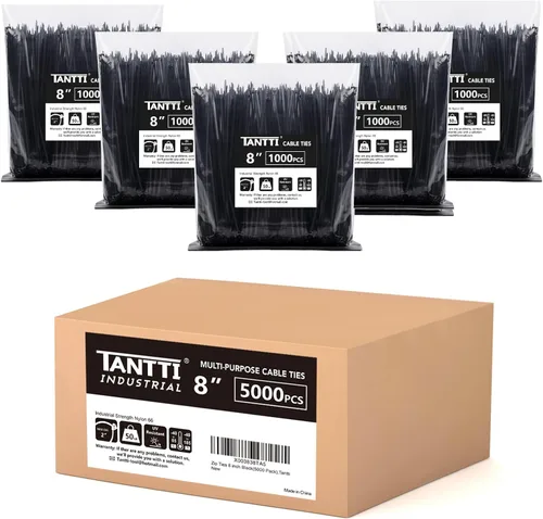 Vista 12 de Bridas de 4 pulgadas (paquete de 200), bridas pequeñas con resistencia a la tracción de 18 libras, color negro, por TANTTI Supply