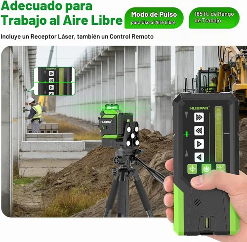 Vista 6 de Huepar Nivel láser 360 autonivelante con alineación de pivote de punto fijo