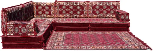 Vista 18 de arabicsofa Juego de Sofá Majlis Árabe de Esquina en Forma de L – Cojín Modular de Piso con Almohadas de Respaldo