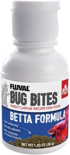 Vista 4 de Fluval Bug Bites Betta Fish Food, gránulos para peces pequeños a medianos, 1.05 onzas.