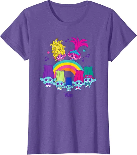 Vista 16 de Camiseta DreamWorks Trolls Band Together BroZone Poppy Viva Rainbow Negro
