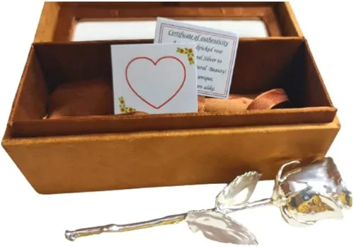 Vista 12 de Rosa natural bañada en oro de 24 quilates con caja de regalo roja para hombres y mujeres, 6 pulgadas de largo, la mejor opción de regalo en el día
