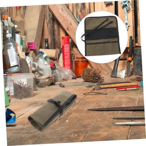 Vista 5 de DOITOOL Bolsa de rollo para electricistas artesanales, bolsa para tallar, organizador de electricista, bolsillos de herramientas, Hvac, mecánico