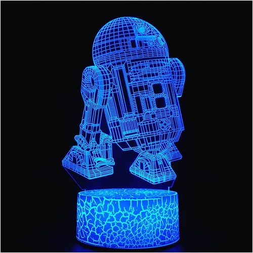 Vista 8 de Lámpara de noche con ilusión óptica 3D, lámpara de escritorio LED creativa con control táctil y control remoto, 16 colores atenuables, cambio USB
