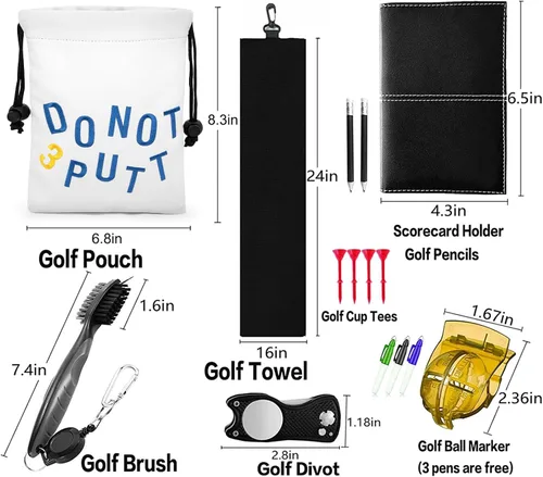 Vista 9 de Bolsa de golf para objetos de valor, bolsa de cuero para camiseta de golf con cierre de cordón, bolsa portátil para pelotas de golf, accesorios