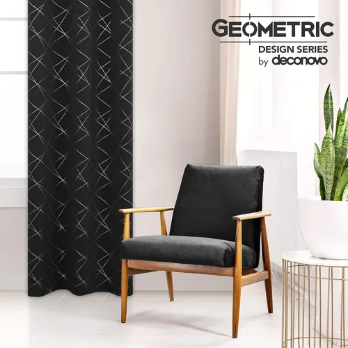 Vista 3 de Deconovo - Cortinas opacas para dormitorio y sala de estar, con aislamiento térmico, cortinas oscuras para habitación, geométricas, con ojales