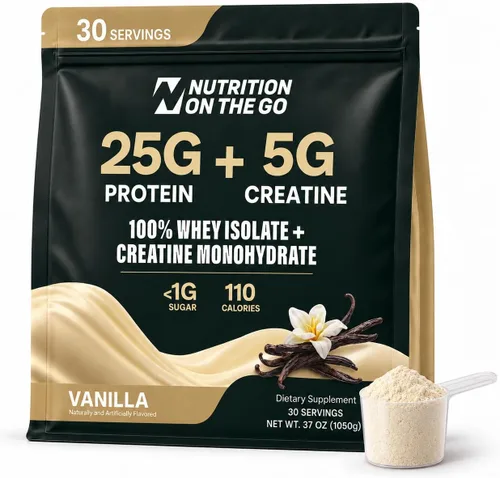 Vista 22 de Paquetes de viaje 2 en 1 con aislamiento de proteína de suero + creatina, chocolate, paquete de 15
