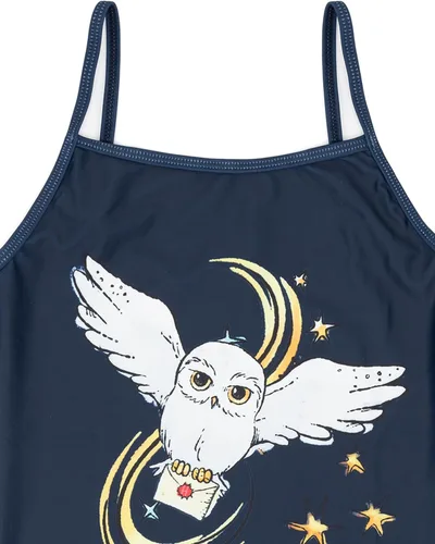 Vista 6 de Harry Potter Trajes de baño para niñas Hogwarts borgoña o azul marino Hedwig