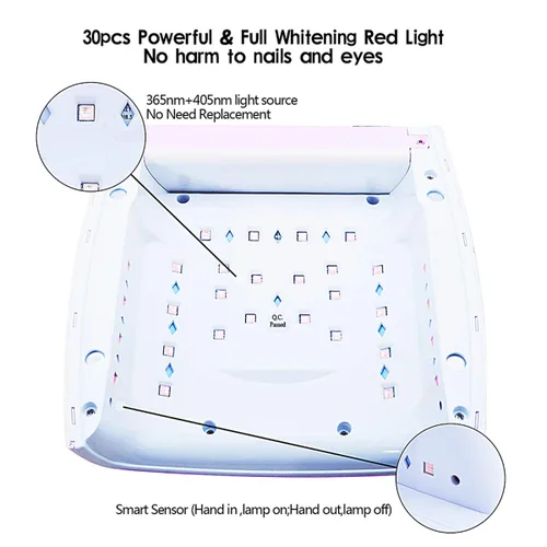 Vista 8 de Lámpara de uñas LED UV de secado más rápido, recargable de secado de esmalte de uñas, secador de uñas LED, sensor automático, luz profesional