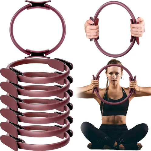 Vista 10 de Syhood Anillo de pilates de 11.81 pulgadas, anillo de yoga circular de pilates mágico, equipo de entrenamiento ligero y flexible para fitness