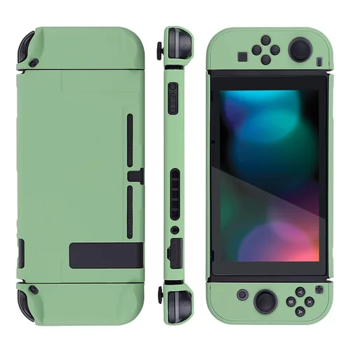 Vista 6 de eXtremeRate PlayVital Back Cover for Nintendo Switch Console, NS Joycon Handheld Controller Separable Protector Hard Shell, Customized Dockable