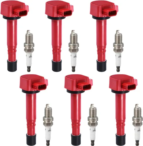 Vista 11 de Pindex Paquete de 6 bobinas de encendido UF242 y bujía de iridio doble 4503 compatibles con Honda Accord Odyssey Acura TL CL RL 3.0L 3.2L 3.5L V6