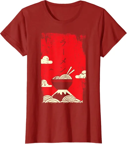 Vista 77 de Ramen Noodles Camiseta de arte japonés, Negro