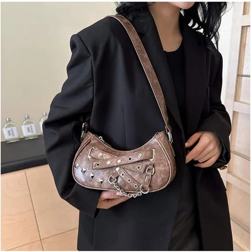 Vista 2 de Bolso vintage Y2K Punk, bolso de mano gótico de moda retro