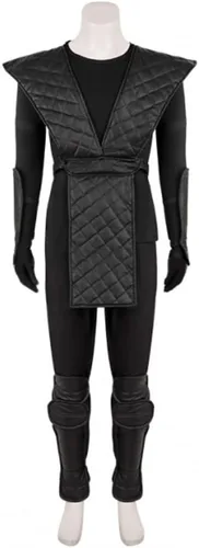 Vista 3 de Game MK Noob Saibot Cosplay Traje Hombre Negro Ninja Fighter Uniforme