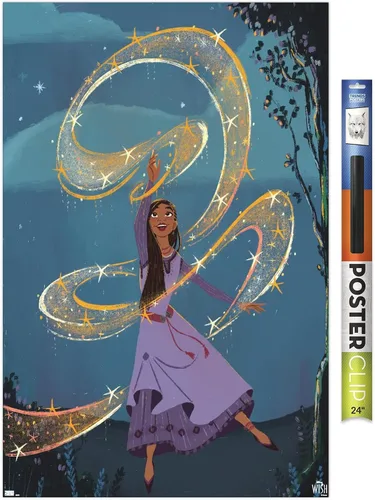 Vista 13 de Trends International Disney Wish - Póster de collage de 6 (Asha), póster de pared, 22.4 pulgadas de largo x 14.7 pulgadas, versión enmarcada