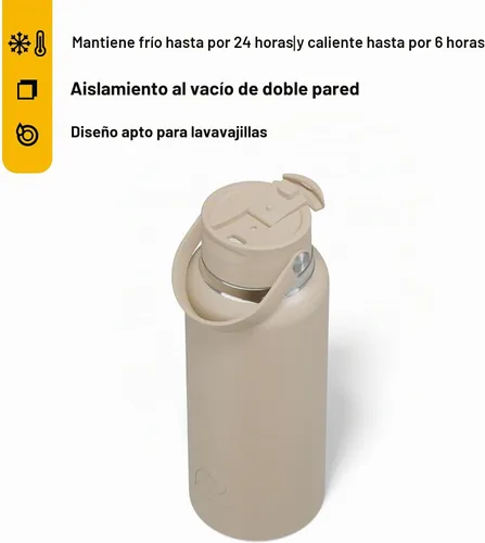 Vista 2 de RTIC - Botella de agua Outback de 32 oz (1 L), con revestimiento de cerámica, aislada, de acero inoxidable, doble pared con aislamiento al vacío