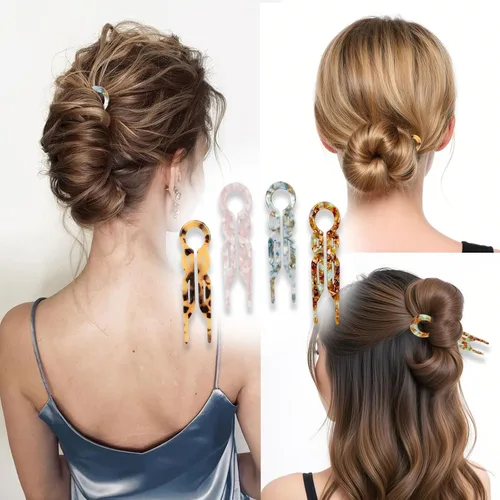 Vista 4 de 4 pinzas para el cabello francesas elegantes para mujer, con agarre en forma de U, adecuadas para todo tipo de cabello