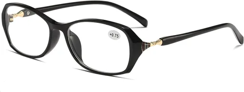Vista 4 de B&Q 4 pares de lentes de lectura para mujer, marco ovalado, bloqueo de luz azul, estilo clásico