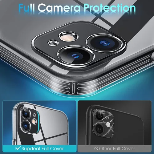 Vista 821 de Supdeal Funda cristalina transparente para iPhone 11, [No se amarillea] [Protección de la cámara] [Probado contra caídas de grado militar] Funda