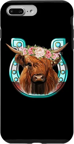 Vista 12 de Floral Highland Cow Heifer Horseshoe Western Country Case for iPhone 16