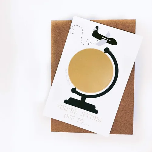 Vista 3 de You Jetting Off To Travel Card Scratch para revelar tu mensaje personal regalo sorpresa