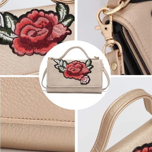 Vista 5 de MKF Collection - Bolso bandolera para mujer, con múltiples bolsillos, bolso de mano de piel sintética