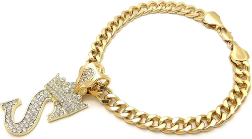 Vista 2 de Collar de cadena con letra inicial cubana para perro, collar de cadena para mascotas, gato, collar para cachorro (S, 25 cm)