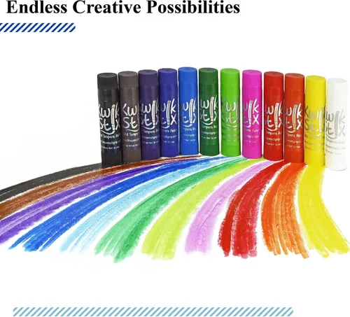 Vista 15 de Barras de pintura de témpera sólida Kwik Stix, 24 colores, barras de pintura lavables para niños, no tóxicas, de secado rápido, libres de alérgenos