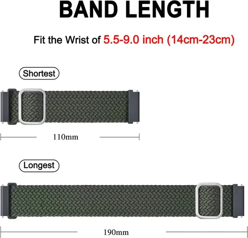 Vista 4 de BISONSTRAP Correas de reloj de nailon, correas trenzadas ajustables para hombres y mujeres, 0.630 in, 0.709 in, 0.748 in, 0.787 in, 0.866 in