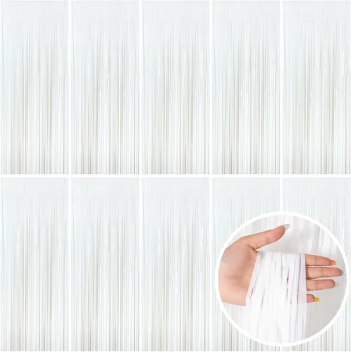 Vista 37 de Cortinas de Flecos de Aluminio con Serpentinas Negras para Telón de Fondo de Fiesta Serpentinas de Aluminio para Decoraciones de Cumpleaños
