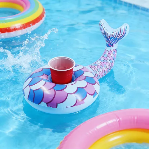 Vista 7 de Zcaukya Paquete de 12 soportes inflables flotantes para beber, flotadores de bebidas inflables para fiestas en la piscina