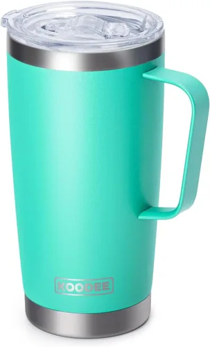 Vista 31 de koodee Vaso Tumbler Delgado de Acero Inoxidable de 20 oz con Aislamiento de Doble Pared, Vaso Tumbler Delgado para Agua para Café, Té (Azul Bebé)