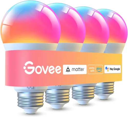 Vista 9 de Govee LED Smart Light Bulbs, 1000LM RGBWW A19 75W E26 Base 2 Pack