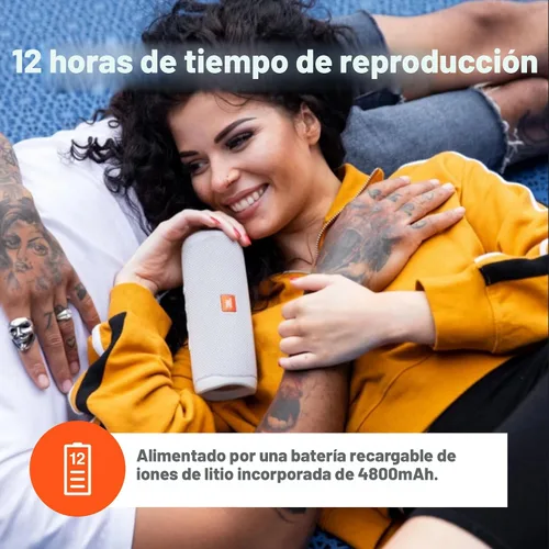 Vista 5 de JBL Flip 5 - Parlante portátil inalámbrico Bluetooth impermeable con estuche rígido protector divvi!.