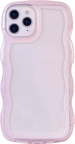 Vista 14 de Funda transparente compatible con iPhone 7 Plus/8 Plus, lindo marco ondulado de color sólido, transparente, de silicona suave, antiarañazos, a
