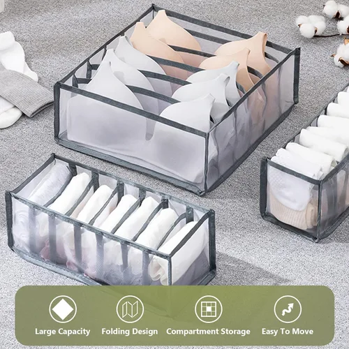 Vista 3 de TOOVREN Organizador de cajones para brasieres, divisor para cajones de ropa interior, contenedores de almacenamiento de lencería, organizadores