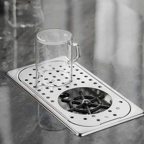 Vista 8 de AUNMAS Enjuagadora de vidrio para fregadero, 4.488 in de diámetro, acero inoxidable para fregadero de cocina, accesorio de accesorio para barra
