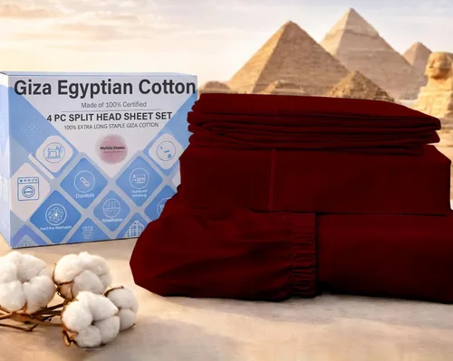 Vista 30 de MyGiza Sheets, Juego de sábanas 100% de algodón egipcio Giza, tamaño individual, para adaptarse a colchones de hasta 15 pulgadas de profundidad
