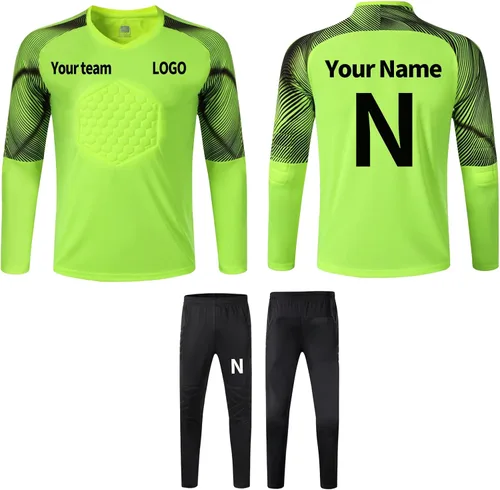 Vista 7 de TOMIYO Camiseta de portero personalizada para hombre y pantalones cortos, camisetas y pantalones de portero de fútbol juvenil, kit de uniforme
