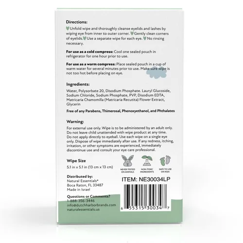 Vista 8 de Natural Essentials Lil' Peepers Toallitas limpiadoras de ojos y párpados para bebés, sin conservantes y sin enjuague, toallitas suaves