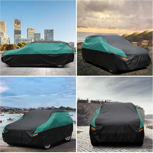Vista 6 de SEAZEN Funda impermeable para automóvil SUV para todo tipo de clima, cubierta de automóvil para exteriores, protección contra el viento y la nieve