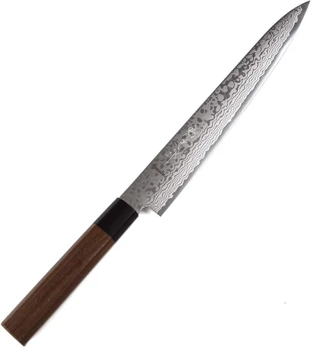 Vista 18 de Cuchillo japonés Damasco ZA18 mango de madera octogonal de magnolia de 69 capas, 6 pulgadas (5.906 in)