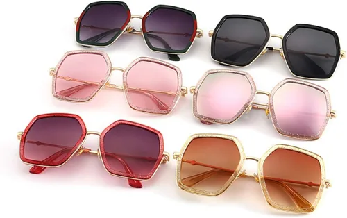 Vista 6 de IKANOO - Lentes de sol cuadrados y amplios para mujer estilo de marca inspirado en hexágonos