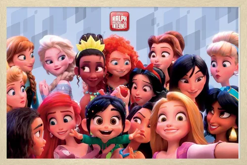 Vista 7 de Trends International Disney Wreck It Ralph: Ralph Breaks The Internet - Póster de pared de princesa, 14.725 x 22.375 pulgadas, versión enmarcada