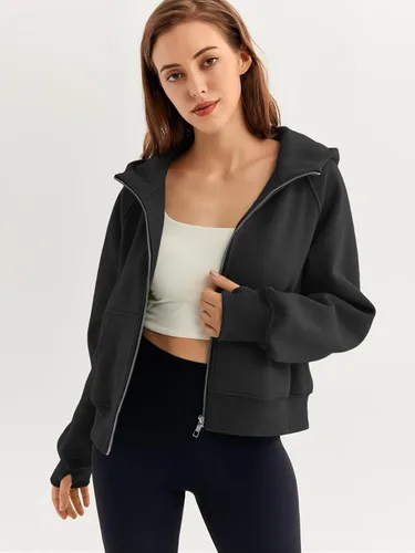 Vista 2 de AUTOMET Sudaderas con capucha y cremallera para mujer, chaquetas de forro polar, sudaderas de gran tamaño, trajes de moda de otoño, suéteres 2024