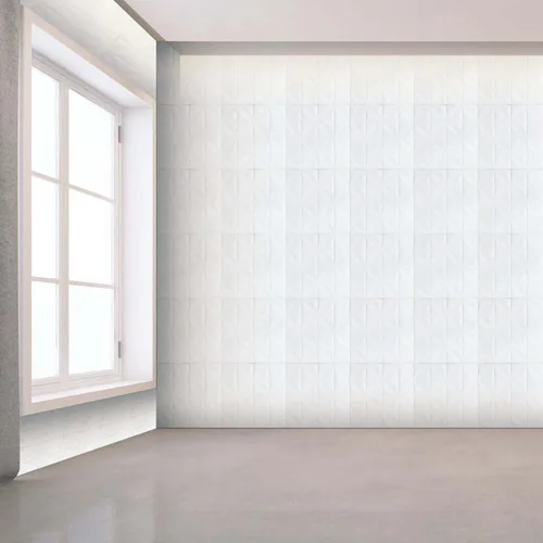 Vista 6 de Efavormart - Paquete de 10 paneles de pared con patrón de diamante blanco 3D de 52 pies cuadrados, azulejos geométricos modernos de espuma para Tipo